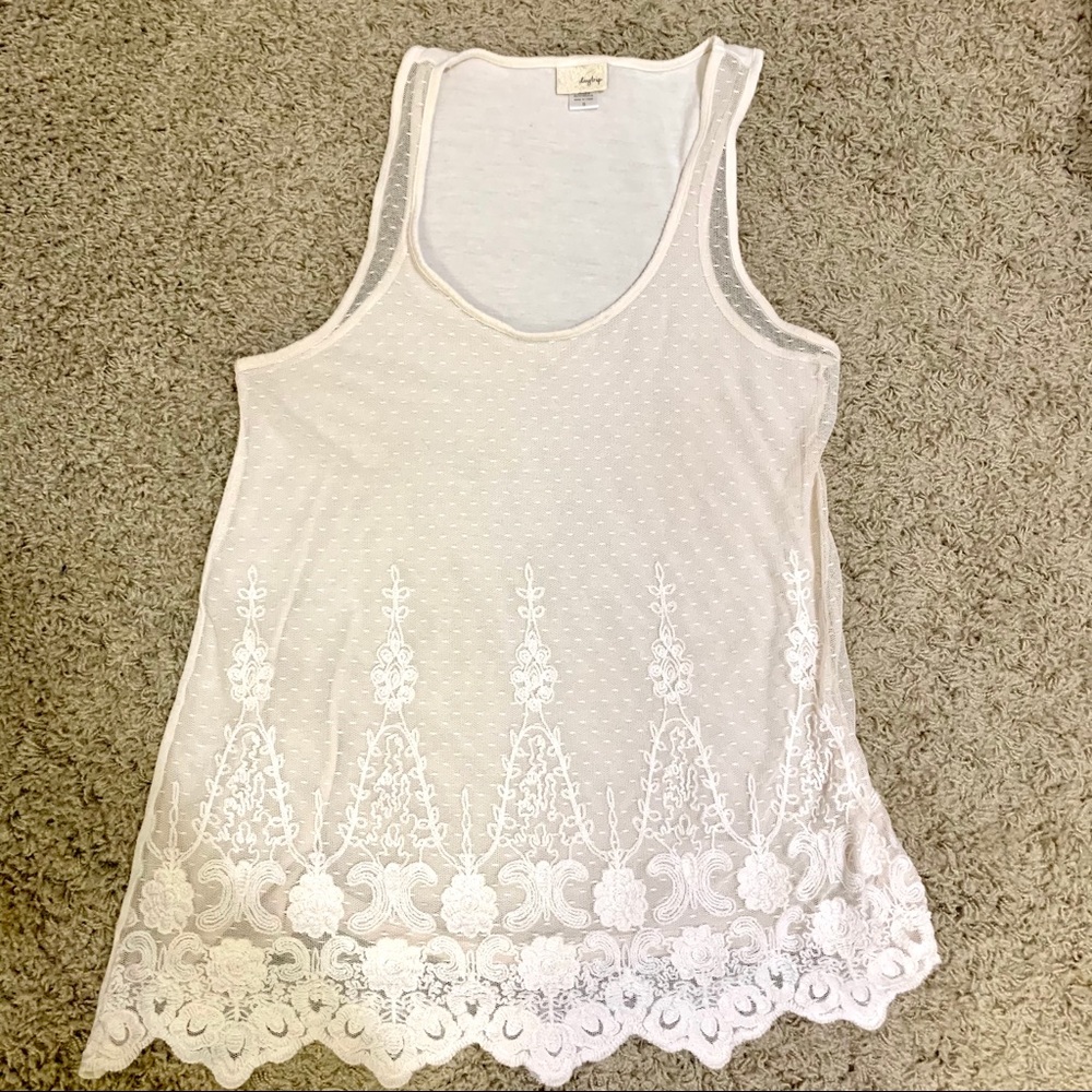 Day Trip Cream Lace Tank
